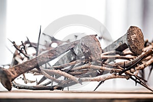 The crown of thorns and nails