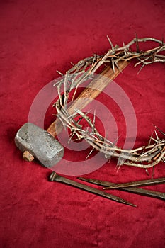 Crown of Thorns Nails and Hammer