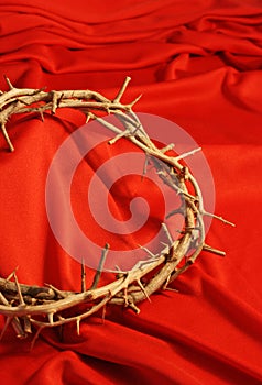 Crown of Thorns with Red Background