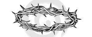 Crown Of Thorns Religious Symbol Vintage Vector photo