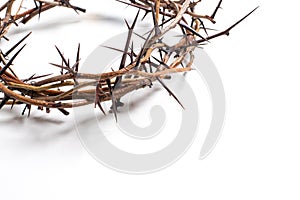 A crown of thorns on a white background - Easter. religion.