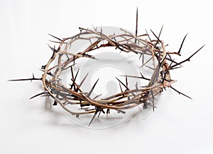 A crown of thorns on a white background - Easter. religion.