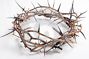 A crown of thorns on a white background - Easter. religion. photo