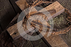 Crown of Thorns and Wooden Cross