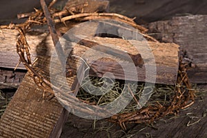 Crown of Thorns and Wooden Cross