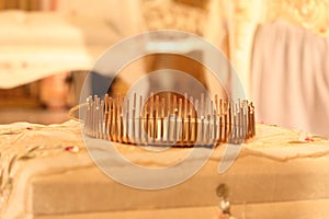 Crown or tiara made of copper meant for the bride