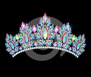 crown tiara women with glittering precious stones