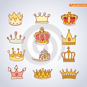Crown, vector hand drawn vector