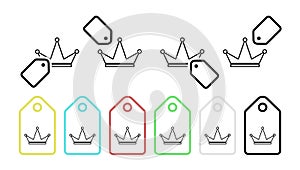 Crown vector icon in tag set illustration for ui and ux, website or mobile application cooking street food doner kebab
