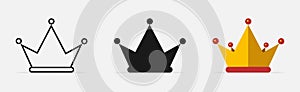 Crown vector icons. Crown in different designs. Crown logo. Vector illustration