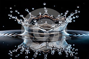 Crown water splash creating ripple motion