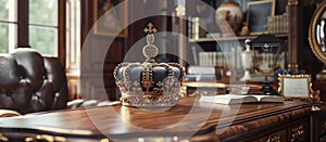 Crown on Wooden Table