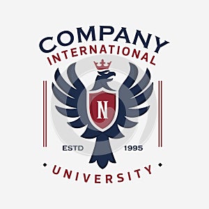 Crowned American Eagle emblem with letter N