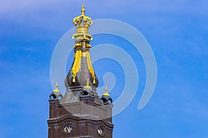 Crowned turret on the roof of the Saxon State Chamber