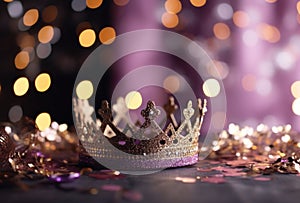 crowns with sparkles and glitters on a table