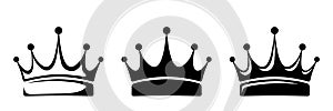 Crowns. Vector black silhouettes. photo