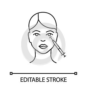 Crows feet neurotoxin injection linear icon