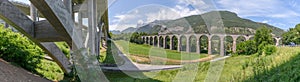 Crozet railway viaduct and Crozet motorway viaduct in IsÃ¨re. City of Vif