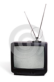 CRT television receivor with antenna