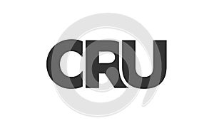 CRU logo design template with strong and modern bold text. Initial based vector logotype featuring simple and minimal typography. photo