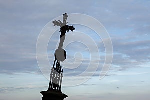 Crucifix at the abandoned cemetery in South Bohemia, Czech Republic