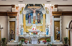 Crucifix Altar Basilica Santa Cruz Catholic Church Tuscon Arizona