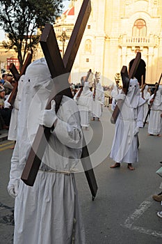 Crucifix bearer in the good friday procession