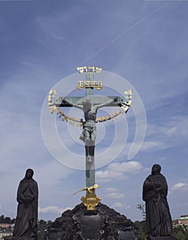 Crucifix on Charles Bridge Prague