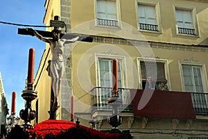 Crucifix,, Easter celebration in Jerez Spain