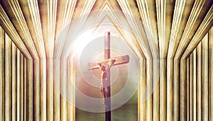 Crucifix, jesus on the cross in church