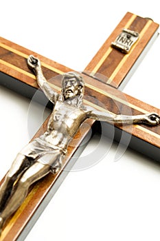 Crucifix of Jesus Isolated White Background