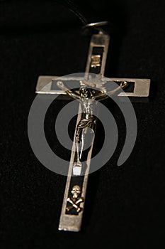 Crucifix with Jesus and Skull and Crossbones