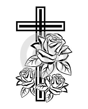 Crucifix with roses