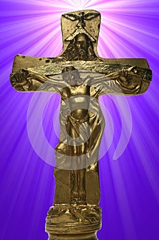 Crucifix in Starburst background