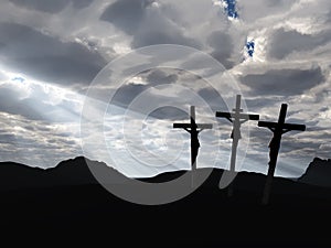 Crucifixion and drame sky