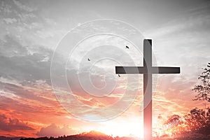 Crucifixion Of Jesus Christ - Cross At Sunset