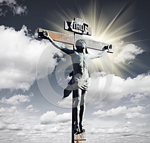 Crucifixion of Jesus Christ in the sky