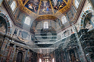 Crucifixion Painting Tombs Construction San Lorenzo Medici Church Florence Italy