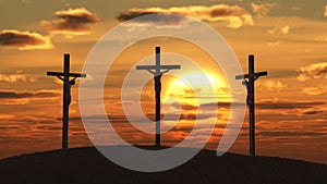 Crucifixion at sunset photo