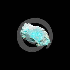 Crude chrysocolla on black background photo