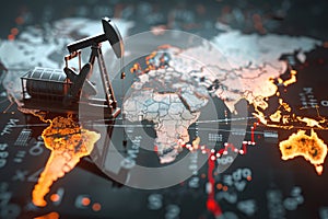 Crude market fluctuations: analyzing the dynamic shifts in oil prices per barrel. tracing the rise and fall patterns photo