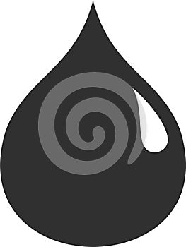 Crude Oil Drop Sign Icon in Flat Style. Vector Illustration