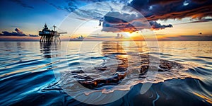 crude oil leak into ocean crude oil contaminate ocean pollution AI-Created Content photo