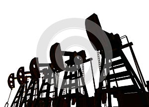 Crude oil pump or oil rig silhouette