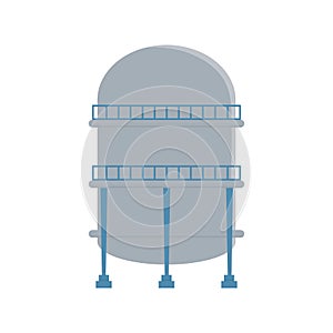 Crude oil storage reservoir tank with stairs around