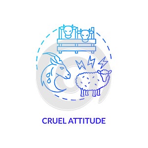 Cruel attitude blue gradient concept icon