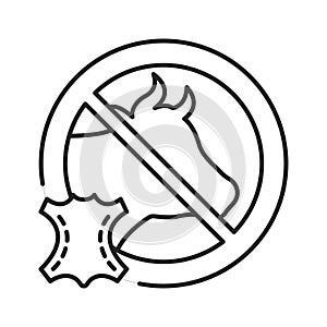 Cruelty free black line icon. Label for products or activities that do not harm or kill animals. Pictogram for web page, mobile