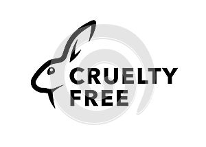 Cruelty free logo design with rabbit symbol photo