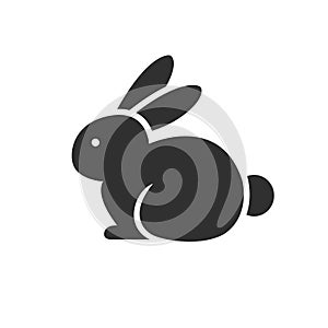 Cruelty free label icon, vector black illustration