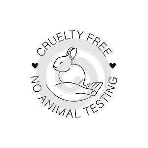 Cruelty free No animal testing thin line rabbit logo